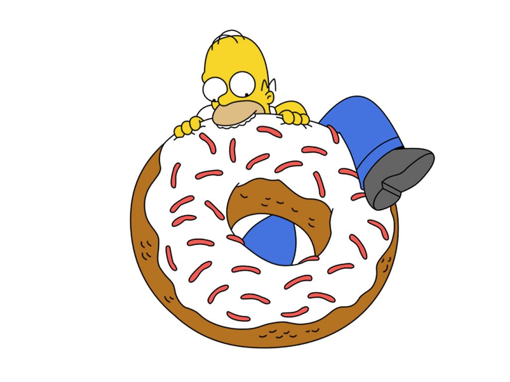 Homer Simpson on a donut