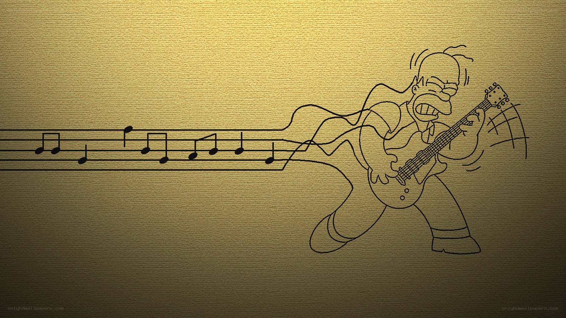 Homer Simpson playing guitar