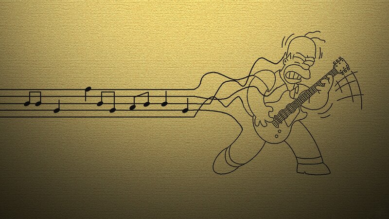 Homer Simpson Playing Guitar — Gold