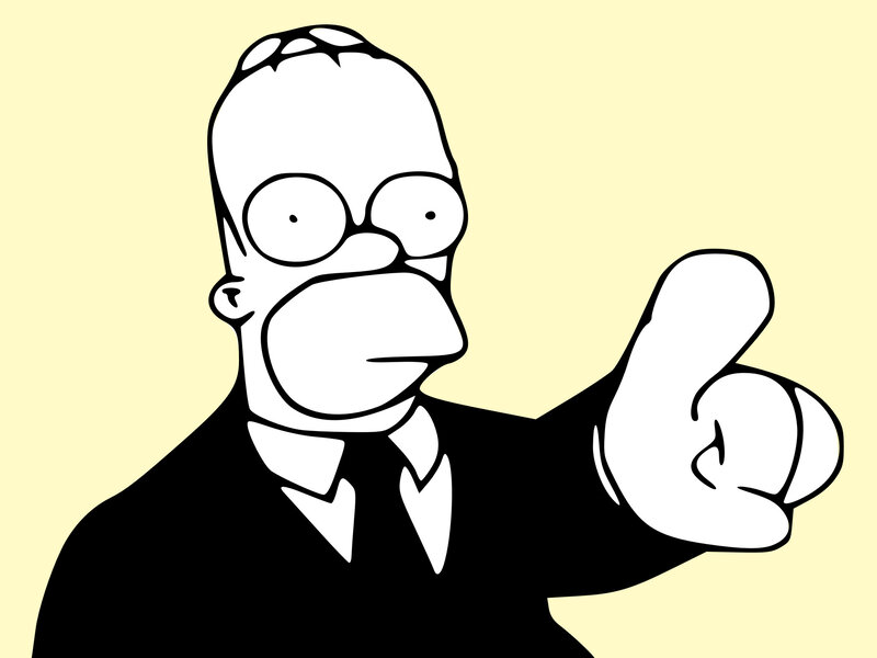 Homer Simpson pointing