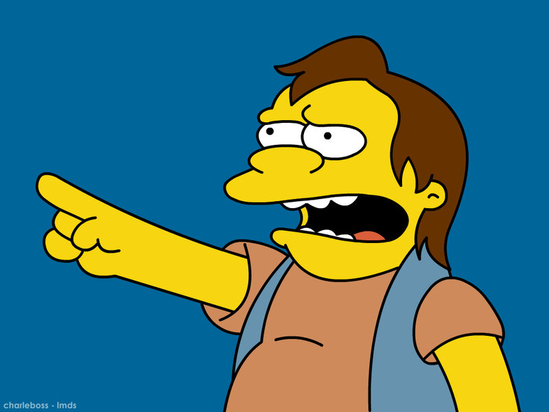 Homer Simpson pointing angrily