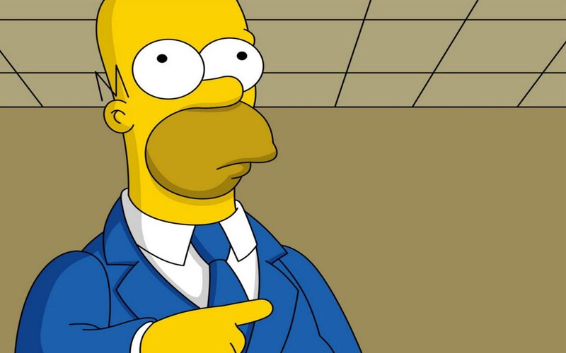 Homer Simpson Pointing — Yellow