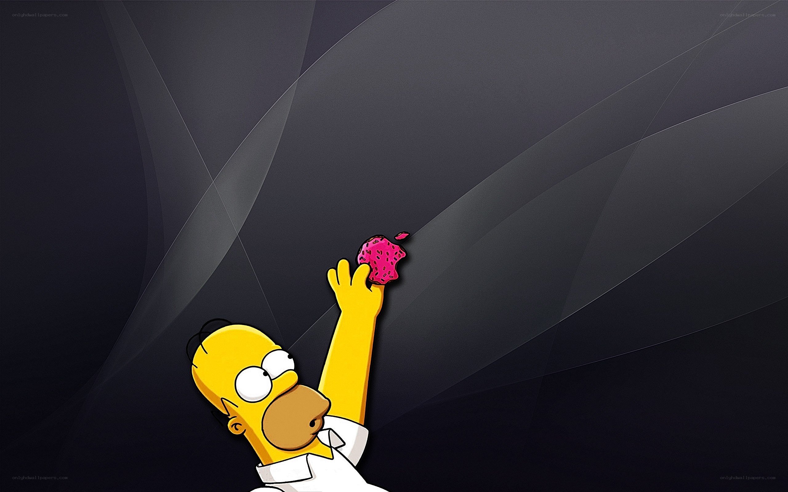 Homer Simpson reaching for apple