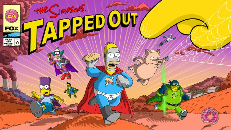 Homer Simpson Running — Purple