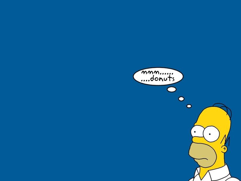 Homer Simpson thinking about donuts