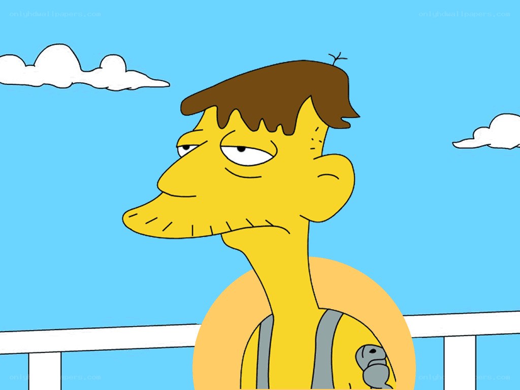 Homer Simpson with a turtle