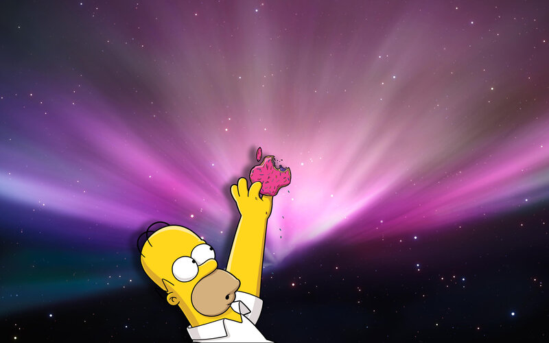 Homer Simpson with apple