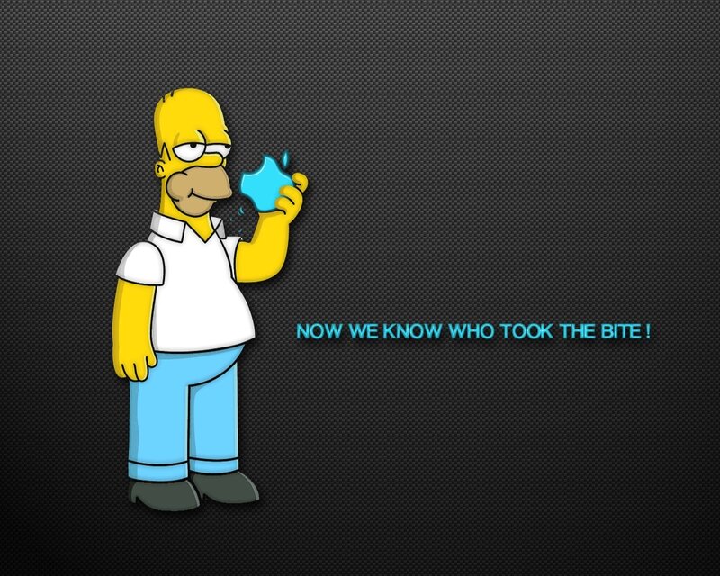 Homer Simpson with Apple logo