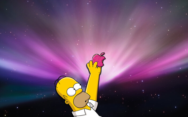 Homer Simpson with apple
