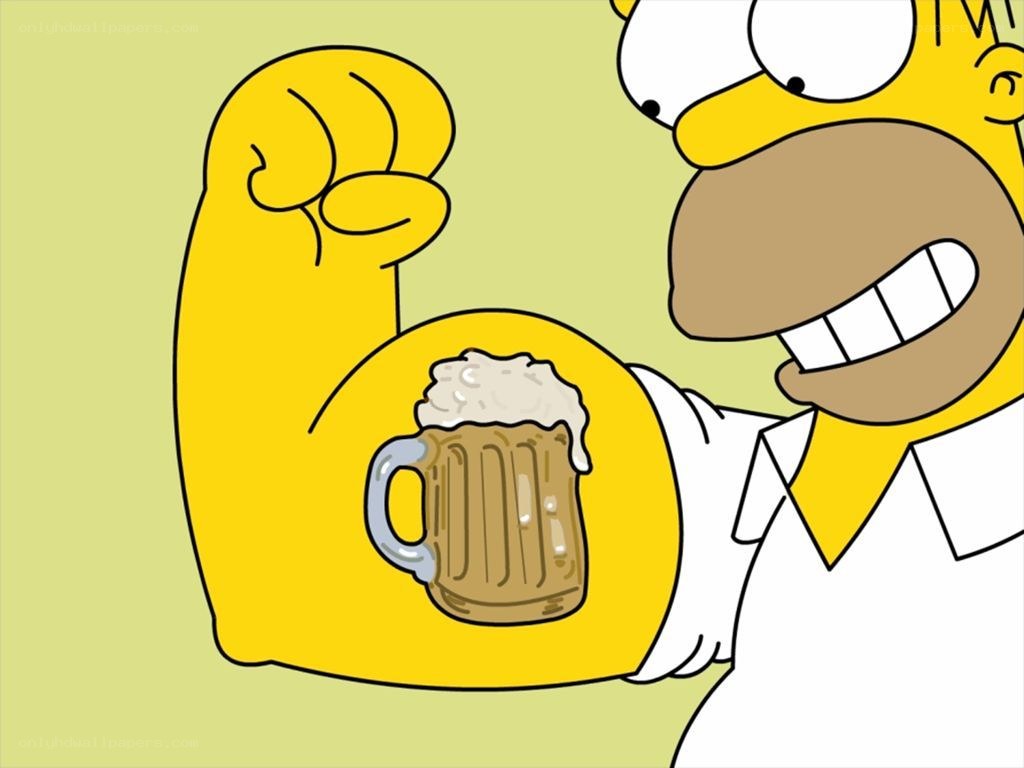 Homer Simpson with beer mug