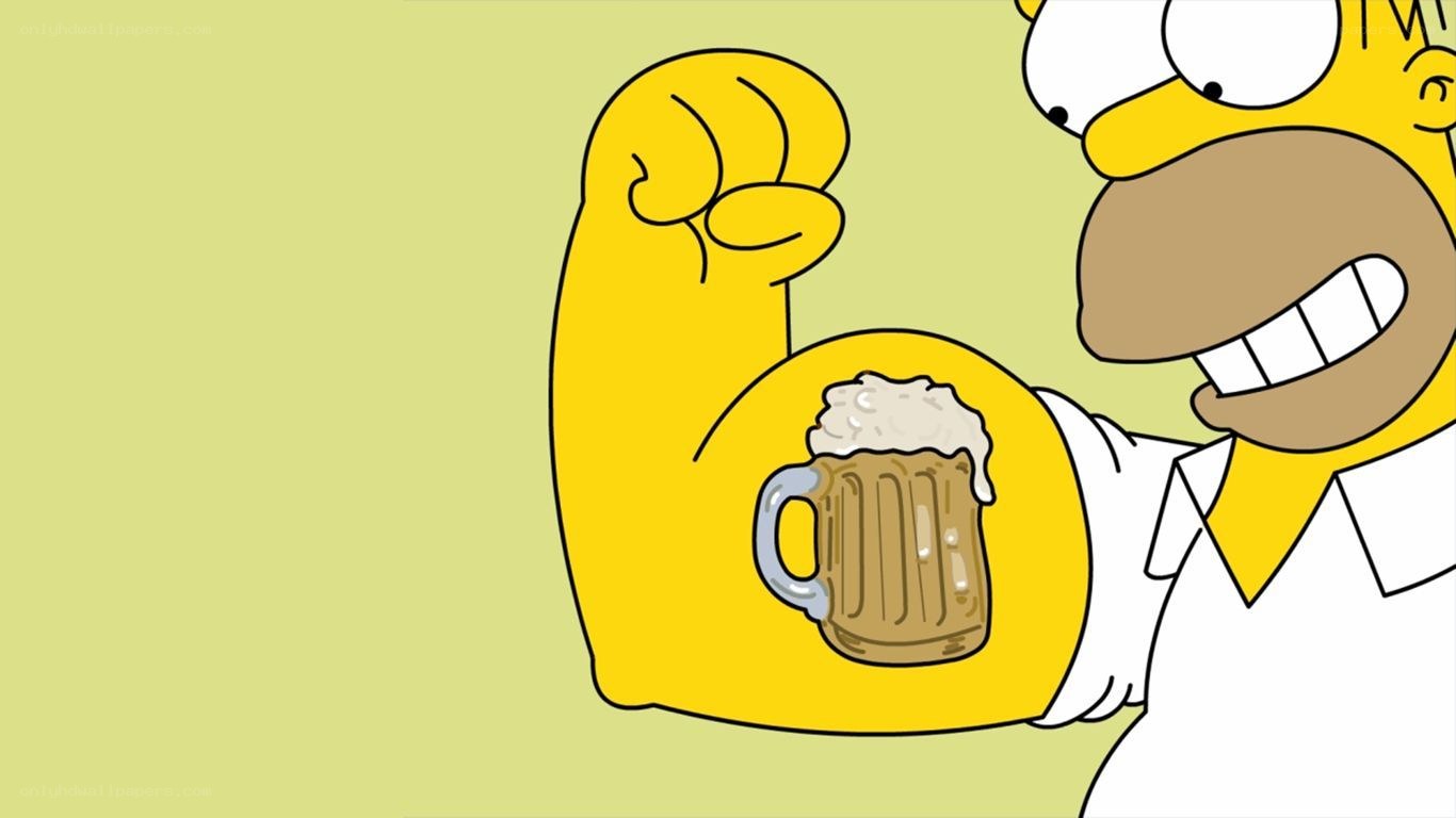 Homer Simpson with beer mug