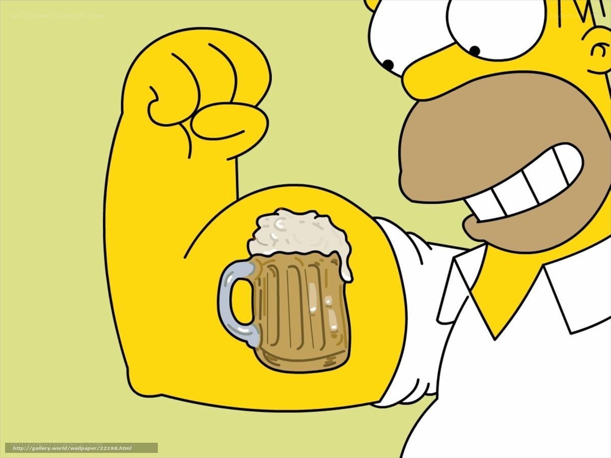 Homer Simpson with beer mug