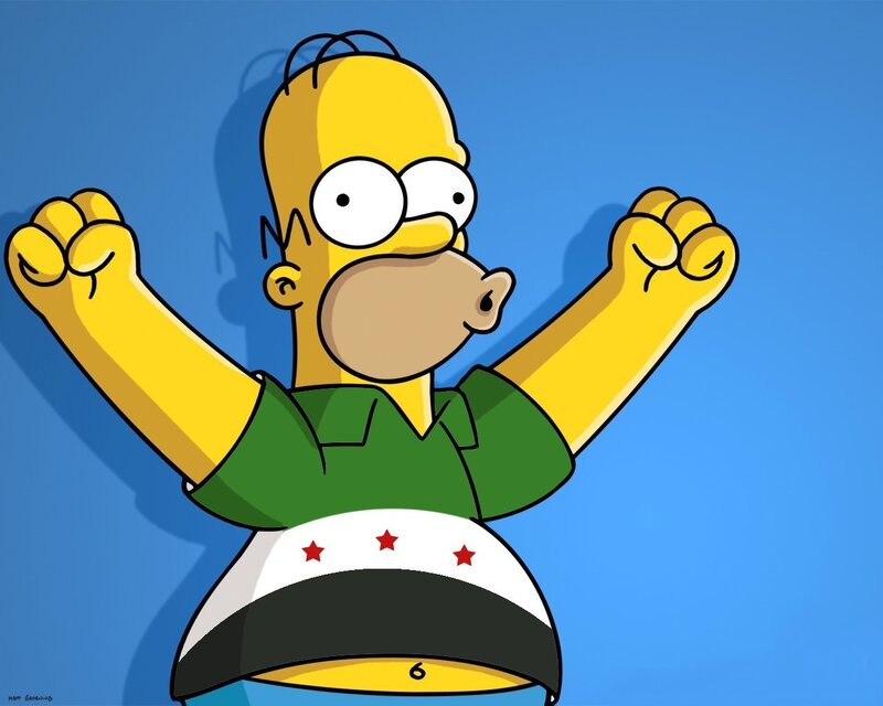 Homer Simpson with Flag