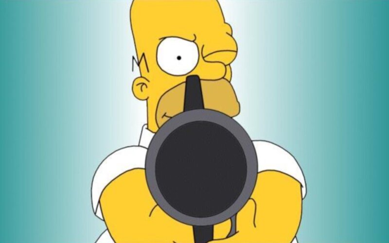 Homer Simpson with gun
