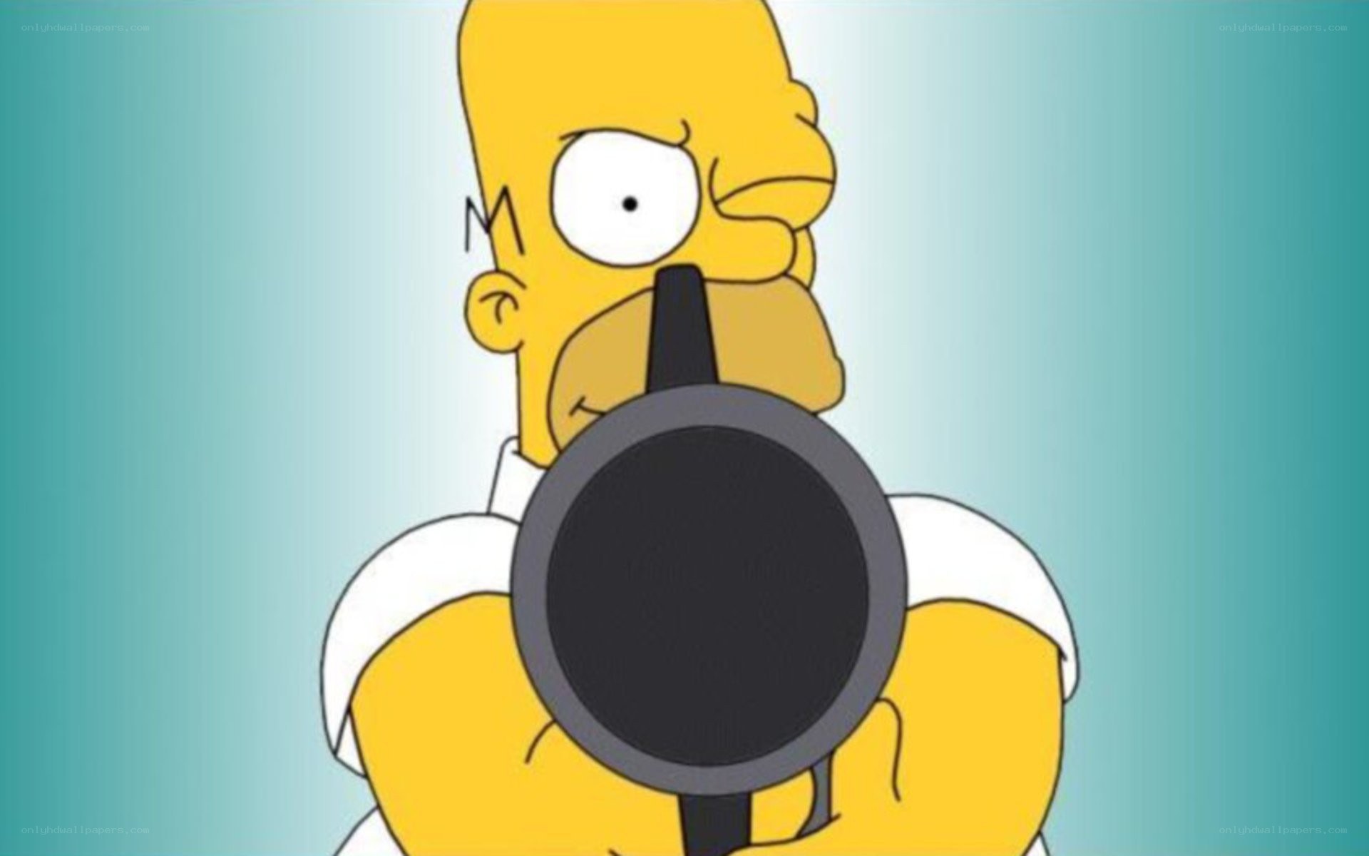 Homer Simpson with gun