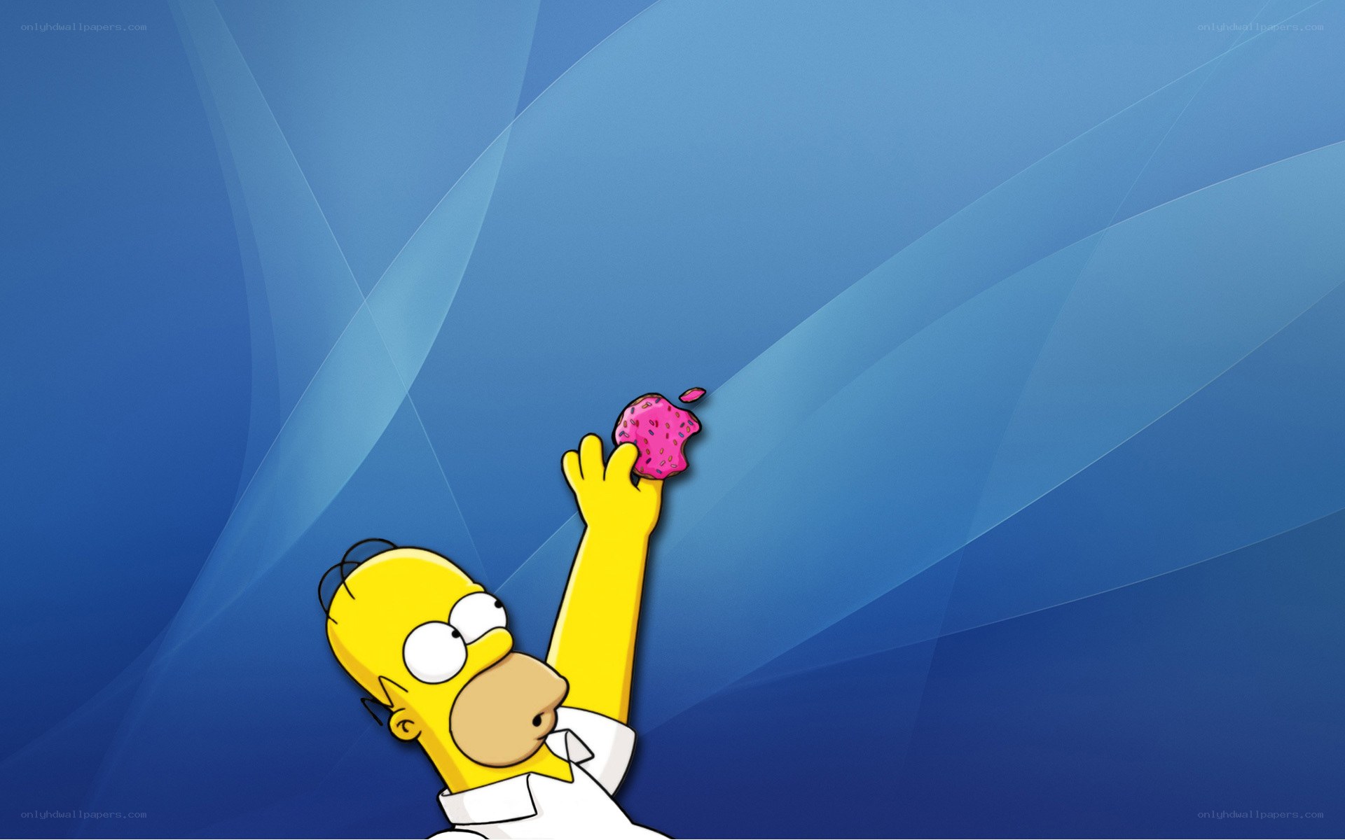 Homer Simpson with pink apple