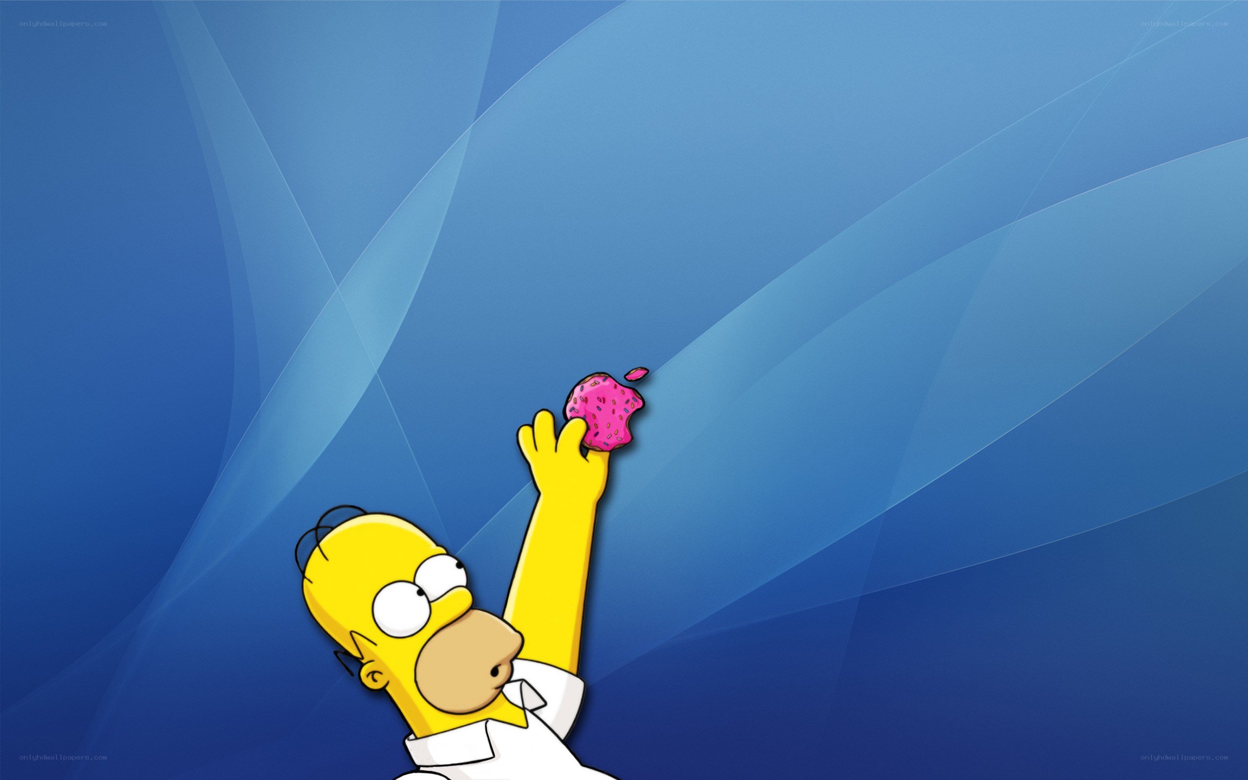 Homer Simpson with pink apple