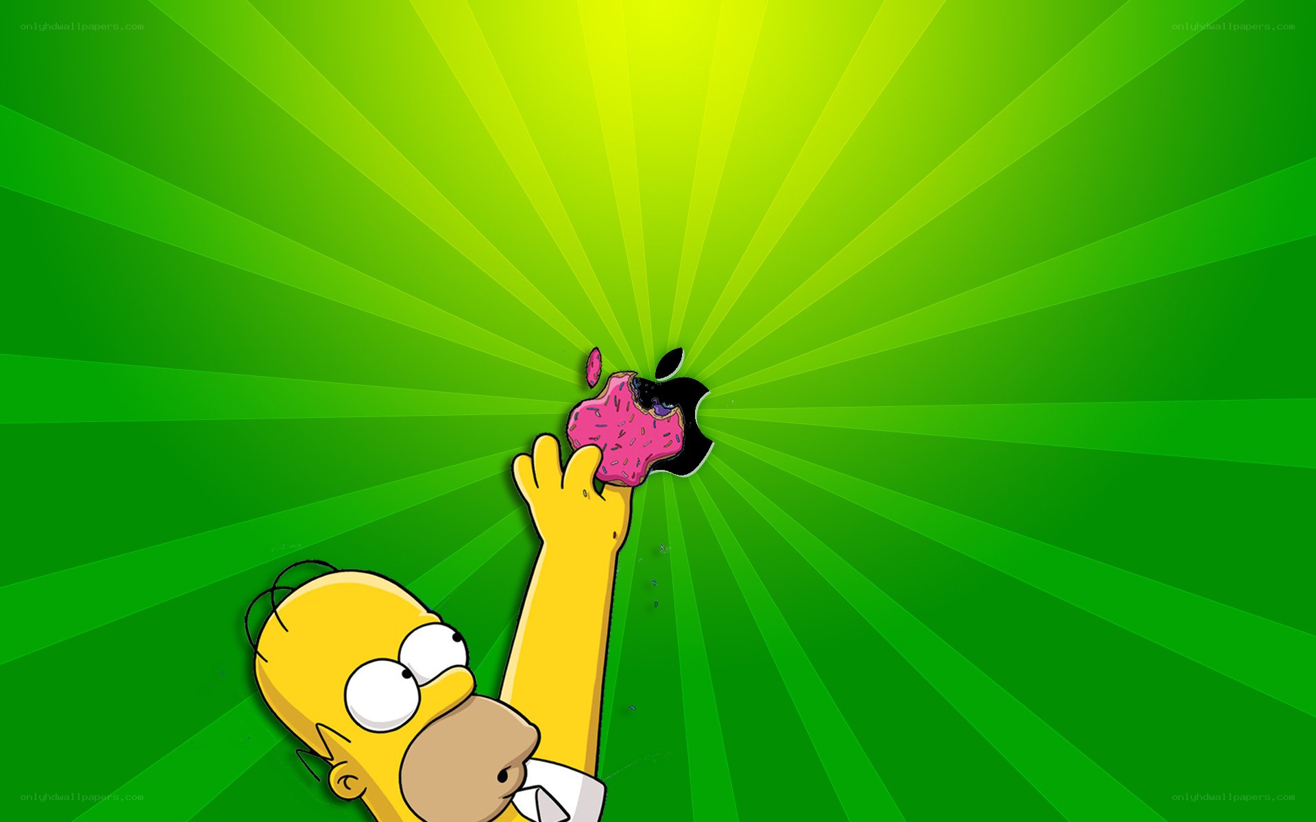 Homer Simpson with pink apple