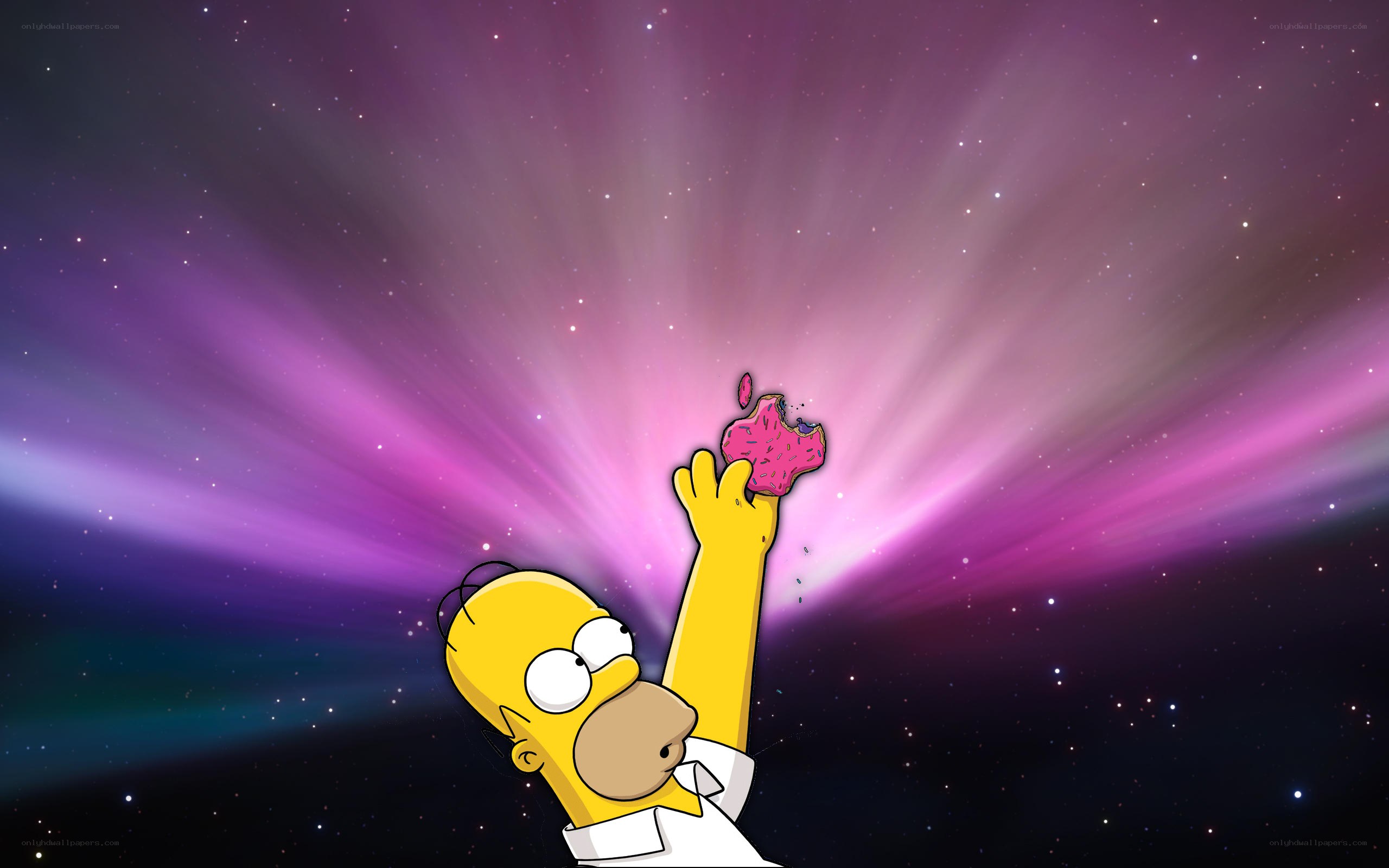 Homer Simpson with pink apple