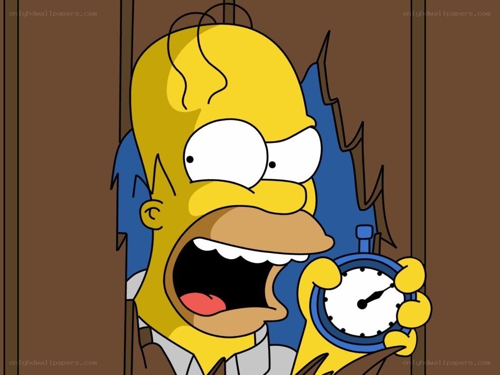 Homer Simpson with stopwatch