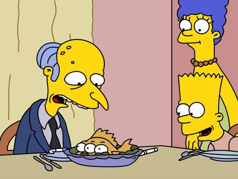 Homer with fish head