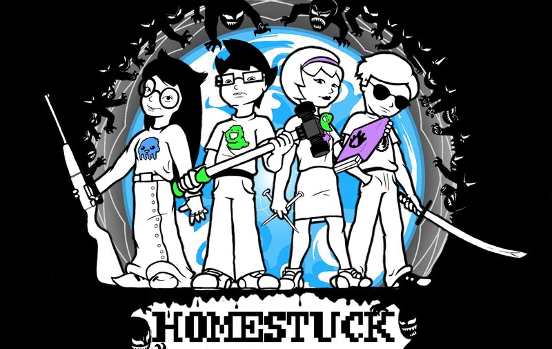 Homestuck characters with weapons