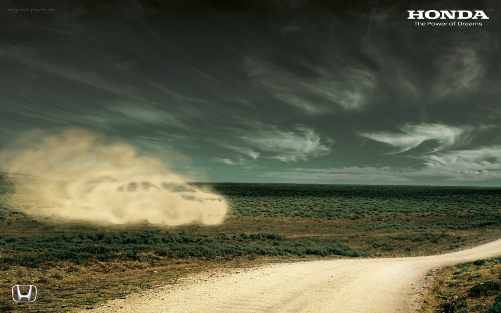 Honda car in dust storm