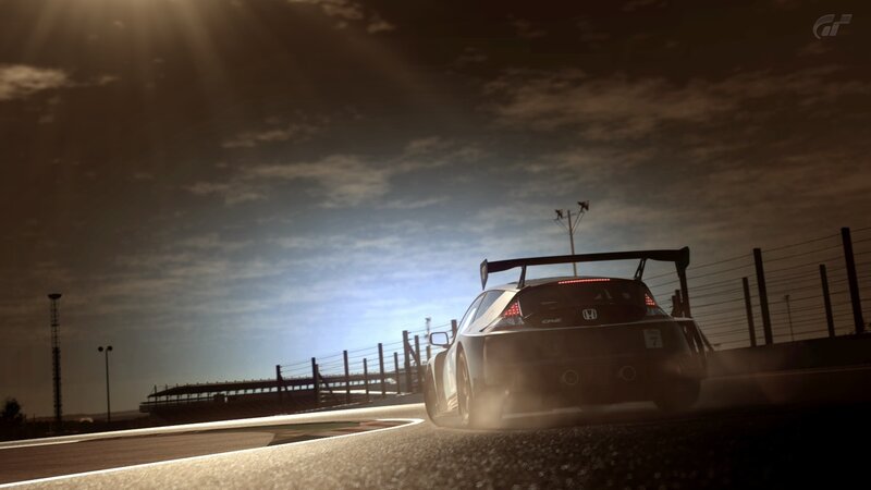 Honda Civic on a racetrack