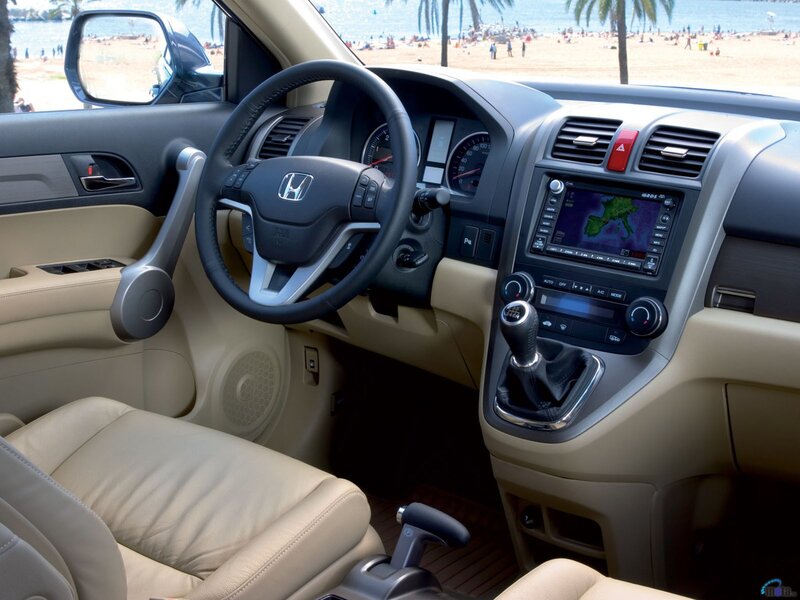 Honda CR-V interior with beach view
