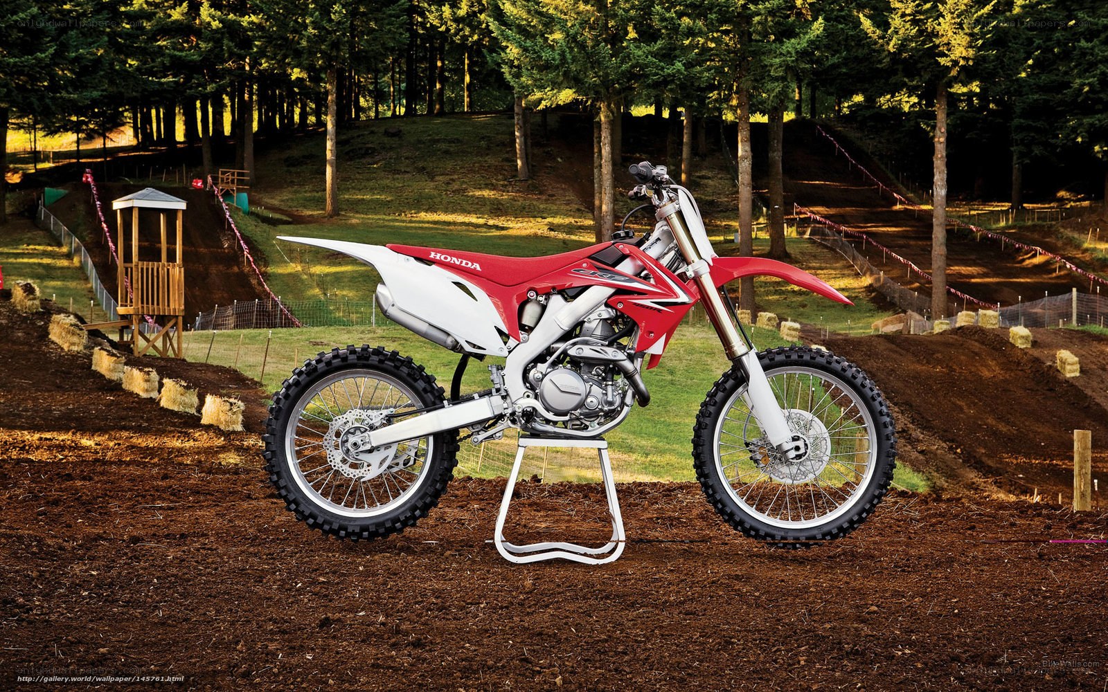Honda dirt bike on track