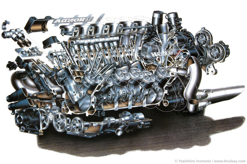 Honda engine cutaway diagram