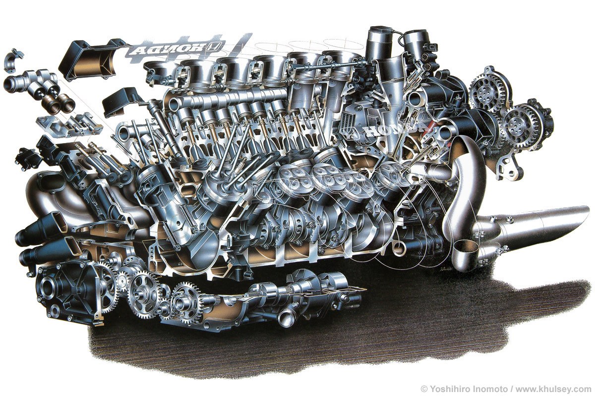 Honda engine cutaway diagram