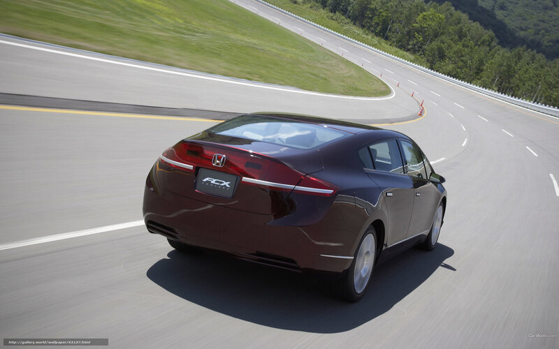 Honda FCX Concept on a winding road