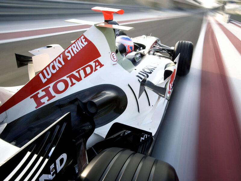 Honda Formula 1 race car on track