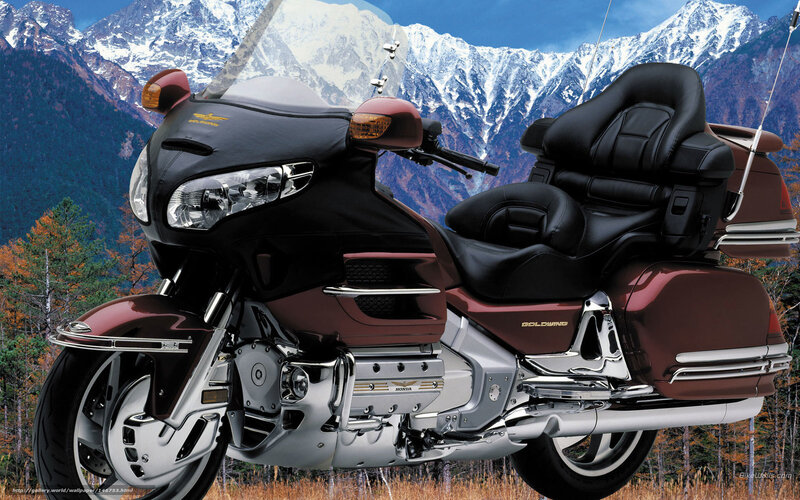Honda Goldwing motorcycle in mountains