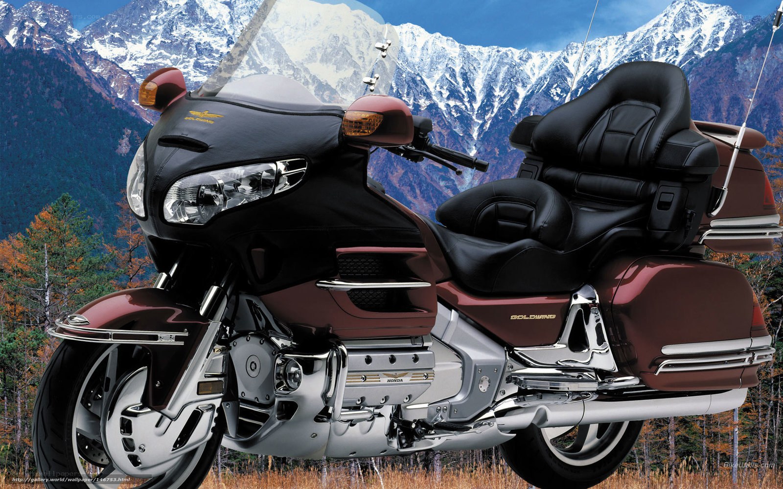 Honda Goldwing motorcycle in mountains