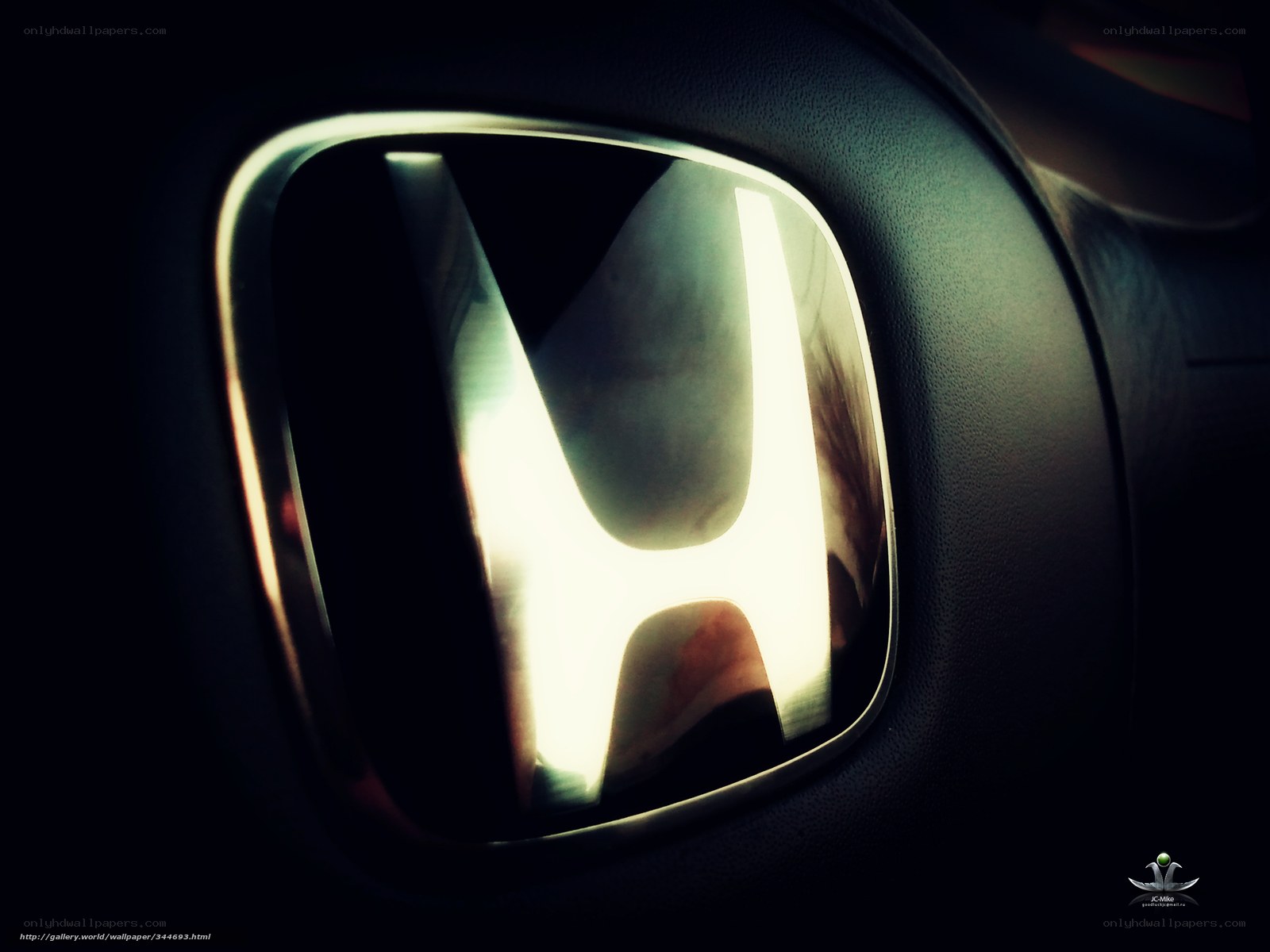 Honda logo in car interior