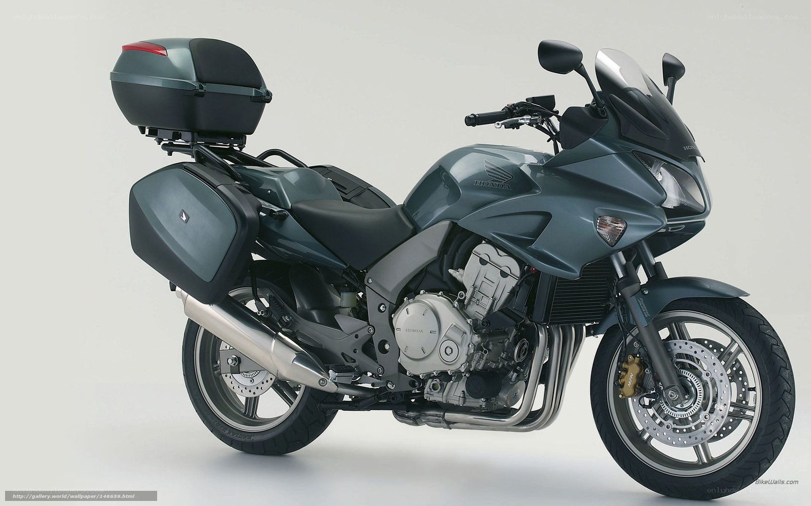 Honda motorcycle with luggage