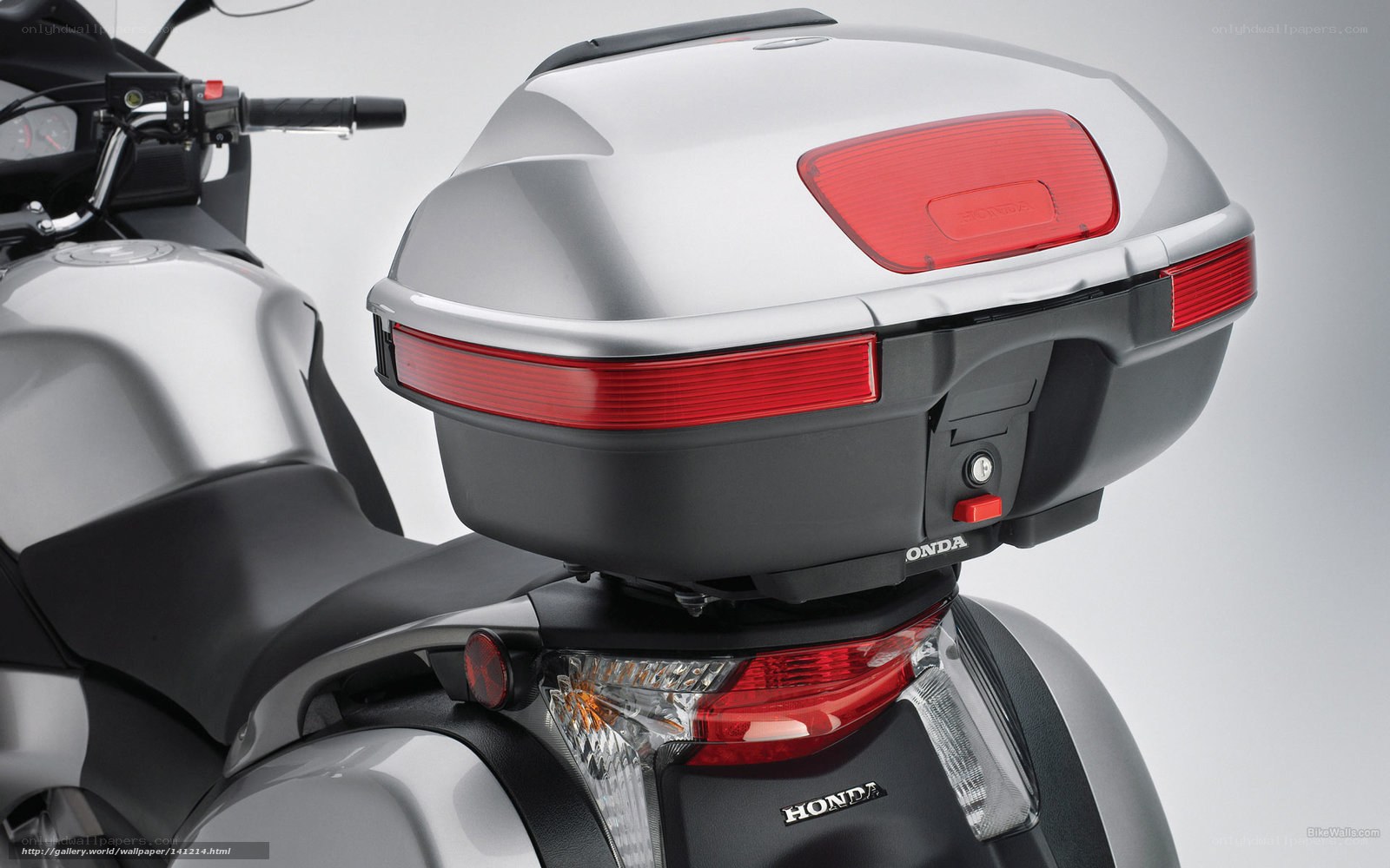 Honda motorcycle with luggage