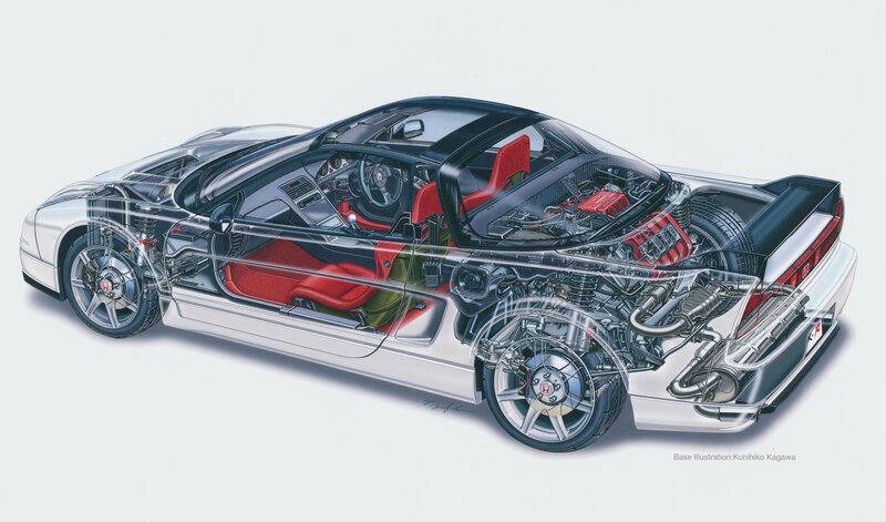 Honda NSX cutaway illustration