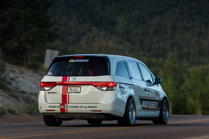 Honda Odyssey race car on road
