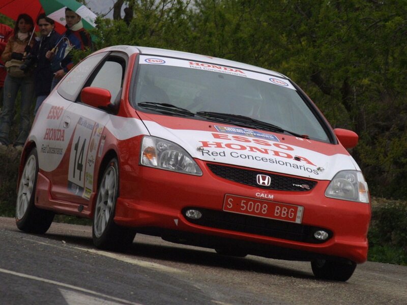 Honda race car on a road