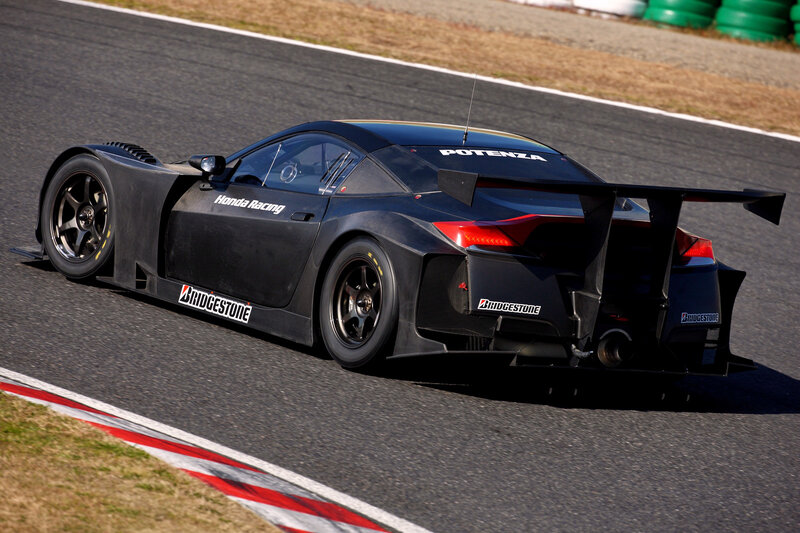Honda race car on track