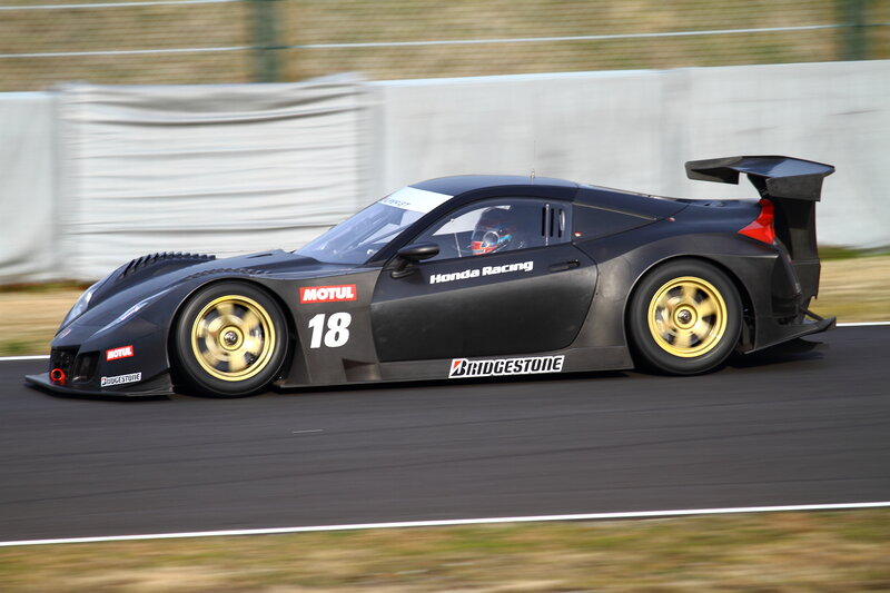Honda race car on track