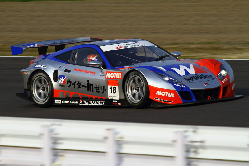 Honda race car on track