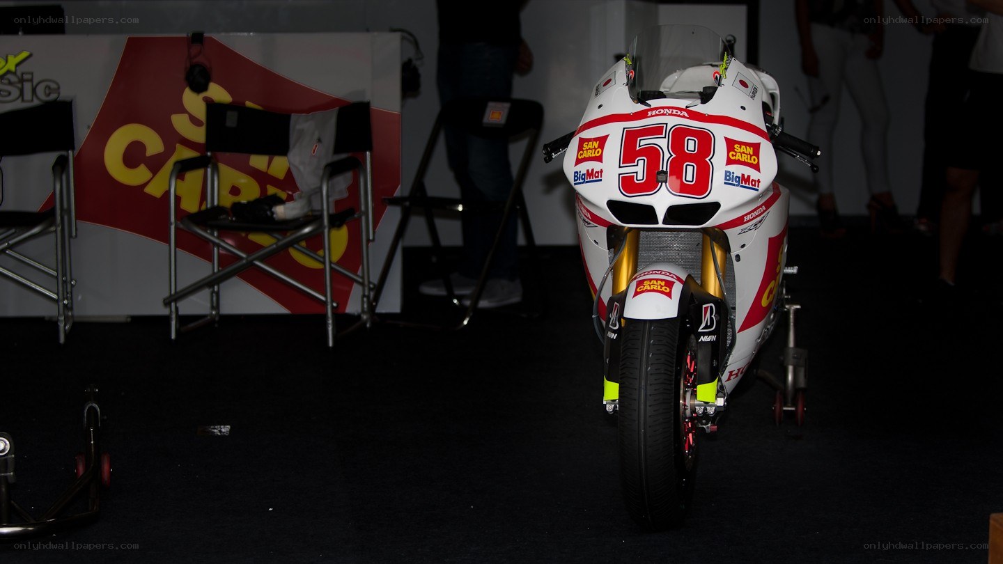Honda racing motorcycle on display