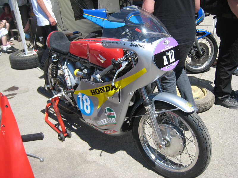 Honda racing motorcycle on display