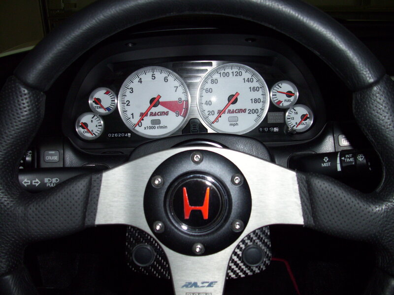 Honda steering wheel and dashboard