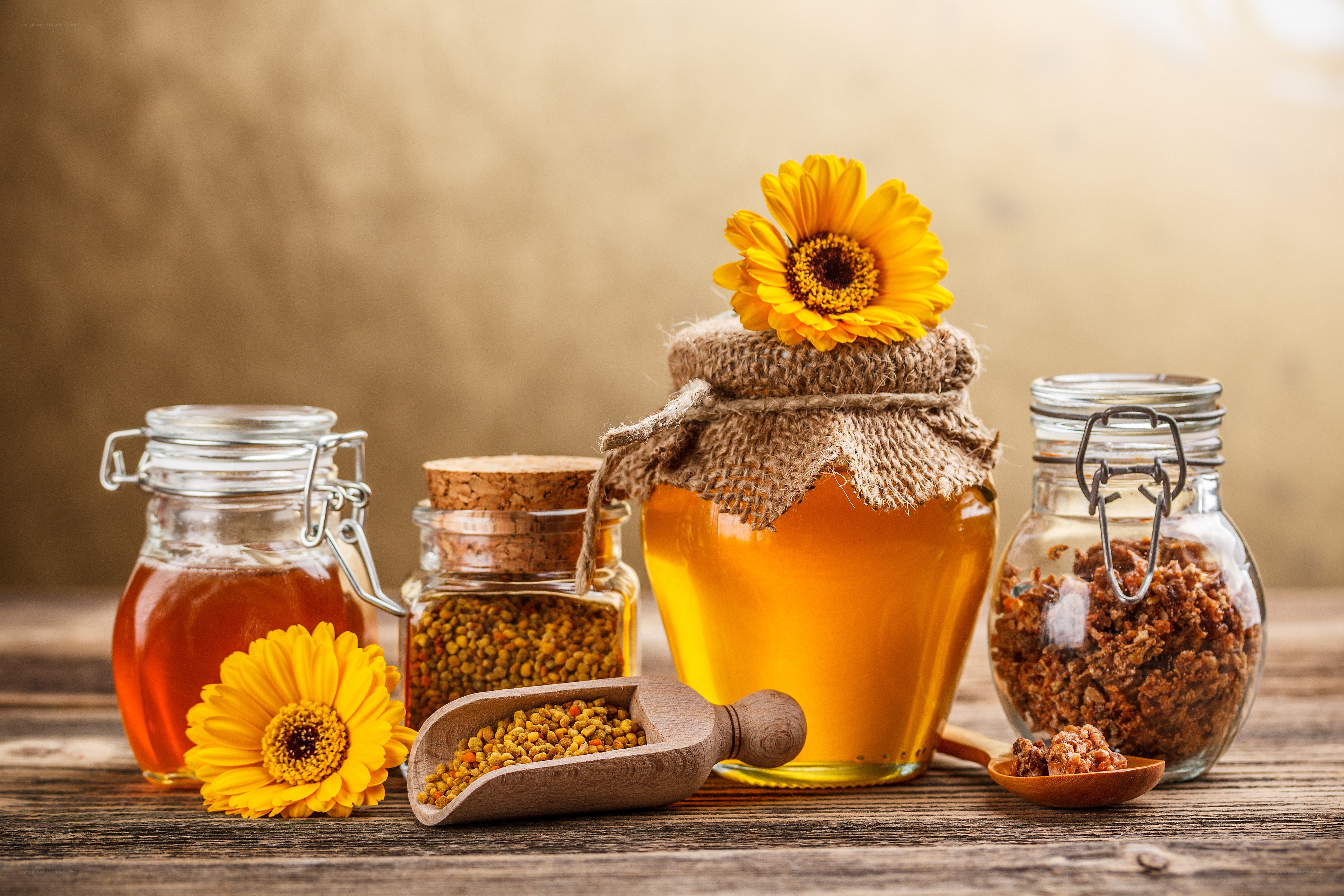 Honey and bee products display
