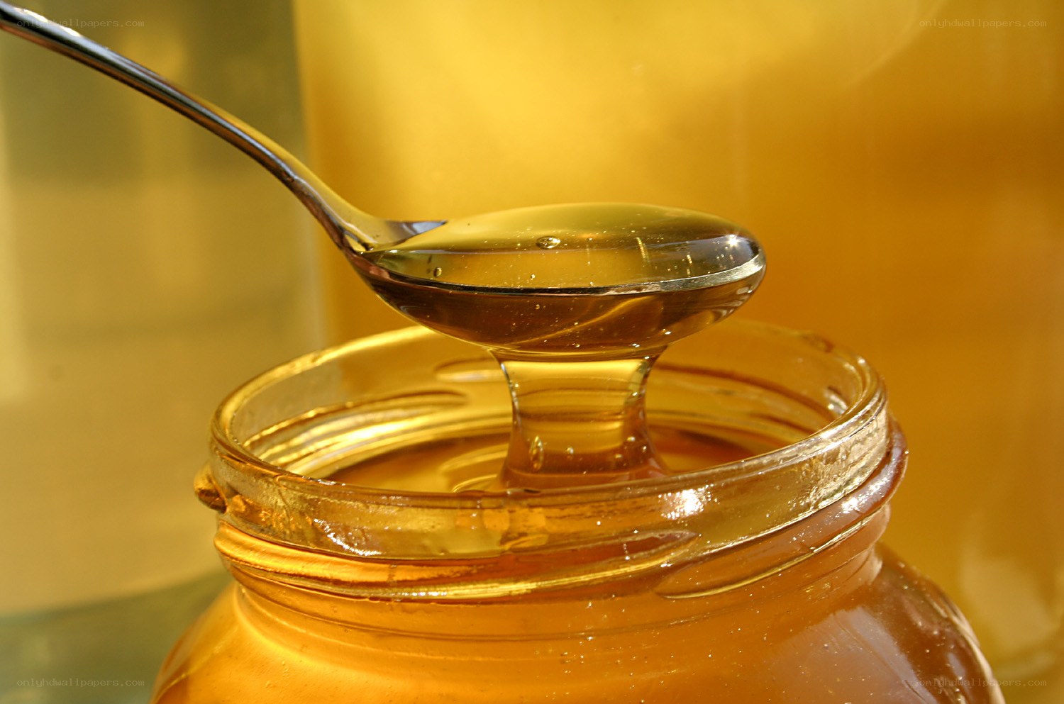 honey dripping from a spoon